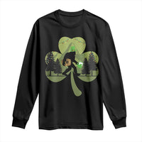 St Patricks Day Bigfoot Long Sleeve Shirt Sasquatch Irish Beer Lovers Shamrock Clover Leaf