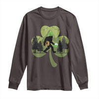 St Patricks Day Bigfoot Long Sleeve Shirt Sasquatch Irish Beer Lovers Shamrock Clover Leaf