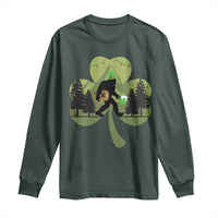 St Patricks Day Bigfoot Long Sleeve Shirt Sasquatch Irish Beer Lovers Shamrock Clover Leaf