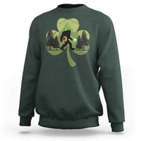 St Patricks Day Bigfoot Sweatshirt Sasquatch Irish Beer Lovers Shamrock Clover Leaf