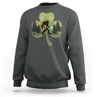 St Patricks Day Bigfoot Sweatshirt Sasquatch Irish Beer Lovers Shamrock Clover Leaf