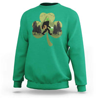 St Patricks Day Bigfoot Sweatshirt Sasquatch Irish Beer Lovers Shamrock Clover Leaf