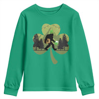 St Patricks Day Bigfoot Youth Sweatshirt Sasquatch Irish Beer Lovers Shamrock Clover Leaf