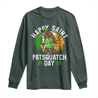 St Patricks Day Bigfoot Long Sleeve Shirt Irish Shamrock Sasquatch Beer Lovers