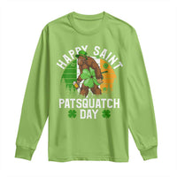 St Patricks Day Bigfoot Long Sleeve Shirt Irish Shamrock Sasquatch Beer Lovers