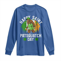 St Patricks Day Bigfoot Long Sleeve Shirt Irish Shamrock Sasquatch Beer Lovers