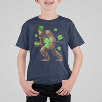 St Patricks Day Bigfoot T Shirt For Kid Funny Sasquatch Shamrock