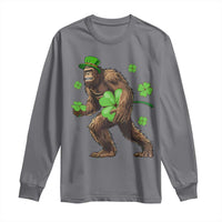 St Patricks Day Bigfoot Long Sleeve Shirt Funny Sasquatch Shamrock
