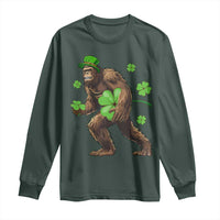 St Patricks Day Bigfoot Long Sleeve Shirt Funny Sasquatch Shamrock