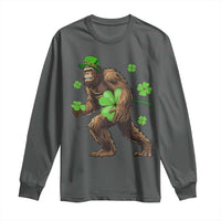 St Patricks Day Bigfoot Long Sleeve Shirt Funny Sasquatch Shamrock