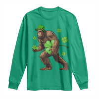 St Patricks Day Bigfoot Long Sleeve Shirt Funny Sasquatch Shamrock
