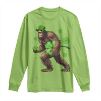 St Patricks Day Bigfoot Long Sleeve Shirt Funny Sasquatch Shamrock