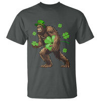 St Patricks Day Bigfoot T Shirt Funny Sasquatch Shamrock