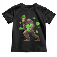 St Patricks Day Bigfoot Toddler T Shirt Funny Sasquatch Shamrock