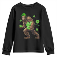 St Patricks Day Bigfoot Youth Sweatshirt Funny Sasquatch Shamrock