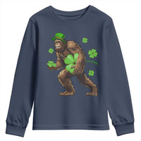 St Patricks Day Bigfoot Youth Sweatshirt Funny Sasquatch Shamrock