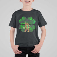 St Patricks Day Lucky Shamrock Bigfoot T Shirt For Kid Funny Sasquatch Irish