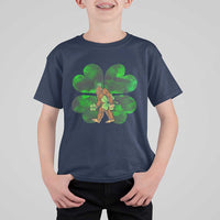St Patricks Day Lucky Shamrock Bigfoot T Shirt For Kid Funny Sasquatch Irish
