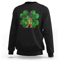 St Patricks Day Lucky Shamrock Bigfoot Sweatshirt Funny Sasquatch Irish