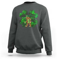 St Patricks Day Lucky Shamrock Bigfoot Sweatshirt Funny Sasquatch Irish