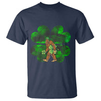 St Patricks Day Lucky Shamrock Bigfoot T Shirt Funny Sasquatch Irish