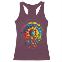 Autism Acceptance Sunflower Puzzle Racerback Tank Top Accept Understand Love ASD