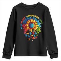 Autism Acceptance Sunflower Puzzle Youth Sweatshirt Accept Understand Love ASD