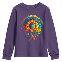 Autism Acceptance Sunflower Puzzle Youth Sweatshirt Accept Understand Love ASD