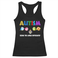Autism Awareness Racerback Tank Top Seeing the World Differently ASD Cute Puzzle Pieces Owl