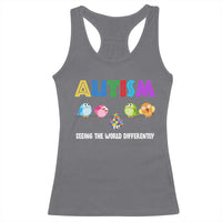Autism Awareness Racerback Tank Top Seeing the World Differently ASD Cute Puzzle Pieces Owl