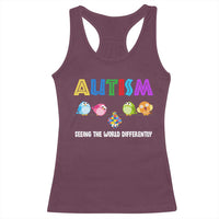 Autism Awareness Racerback Tank Top Seeing the World Differently ASD Cute Puzzle Pieces Owl
