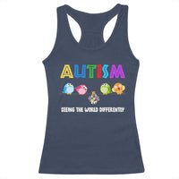 Autism Awareness Racerback Tank Top Seeing the World Differently ASD Cute Puzzle Pieces Owl