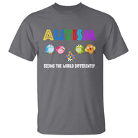 Autism Awareness T Shirt Seeing the World Differently ASD Cute Puzzle Pieces Owl
