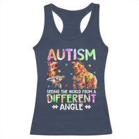 Autism Awareness Giraffe Racerback Tank Top Seeing The World Differently ASD