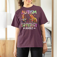 Autism Awareness Giraffe T Shirt For Women Seeing The World Differently ASD