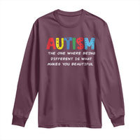 Autism Awareness Long Sleeve Shirt Different Makes You Beautiful ASD Month Support