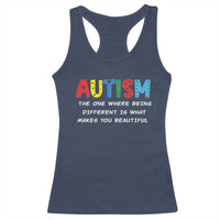 Autism Awareness Racerback Tank Top Different Makes You Beautiful ASD Month Support