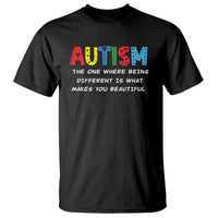 Autism Awareness T Shirt Different Makes You Beautiful ASD Month Support