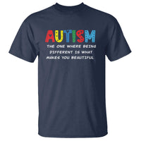 Autism Awareness T Shirt Different Makes You Beautiful ASD Month Support