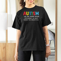 Autism Awareness T Shirt For Women Different Makes You Beautiful ASD Month Support