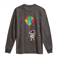 Autism Awareness Astronaut Long Sleeve Shirt Puzzle Pieces Balloon Space Autistic