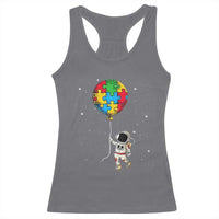 Autism Awareness Astronaut Racerback Tank Top Puzzle Pieces Balloon Space Autistic