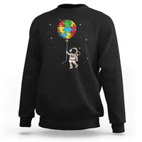 Autism Awareness Astronaut Sweatshirt Puzzle Pieces Balloon Space Autistic