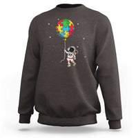 Autism Awareness Astronaut Sweatshirt Puzzle Pieces Balloon Space Autistic