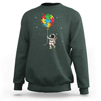 Autism Awareness Astronaut Sweatshirt Puzzle Pieces Balloon Space Autistic