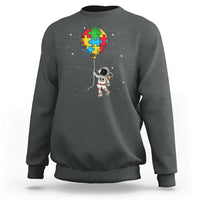 Autism Awareness Astronaut Sweatshirt Puzzle Pieces Balloon Space Autistic