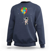 Autism Awareness Astronaut Sweatshirt Puzzle Pieces Balloon Space Autistic