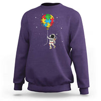 Autism Awareness Astronaut Sweatshirt Puzzle Pieces Balloon Space Autistic