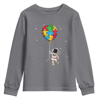 Autism Awareness Astronaut Youth Sweatshirt Puzzle Pieces Balloon Space Autistic