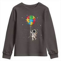 Autism Awareness Astronaut Youth Sweatshirt Puzzle Pieces Balloon Space Autistic